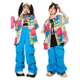 Kids Children Hip-hop 2024 Short Sleeved Shirt Pants Set Cosplay Costume Outfits Halloween Carnival Suit  